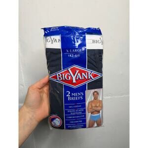 NEW Vintage 1995 Big Yank Mens 2 Pack Brief Underwear Black Purple X-Large 42-44